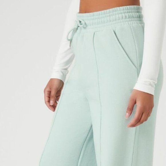 Forever 21 Mint Teal Wide-Leg Drawstring Sweatpants - Picture 4 of 11